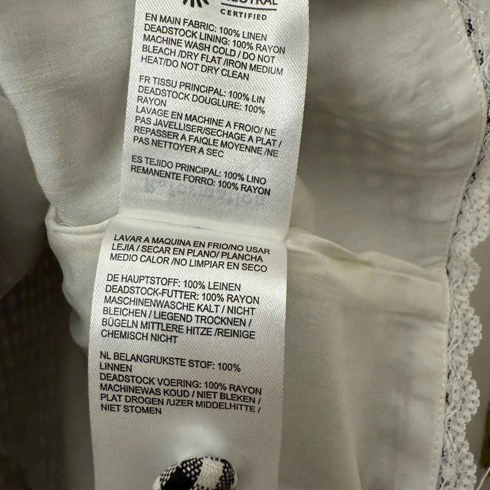 Reformation Amela Linen Top Remy Check
Gingham Black White - Picture 10 of 15